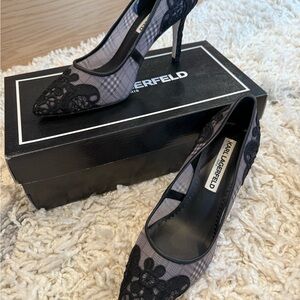 Karl Lagerfeld Black Patent Leather Heels